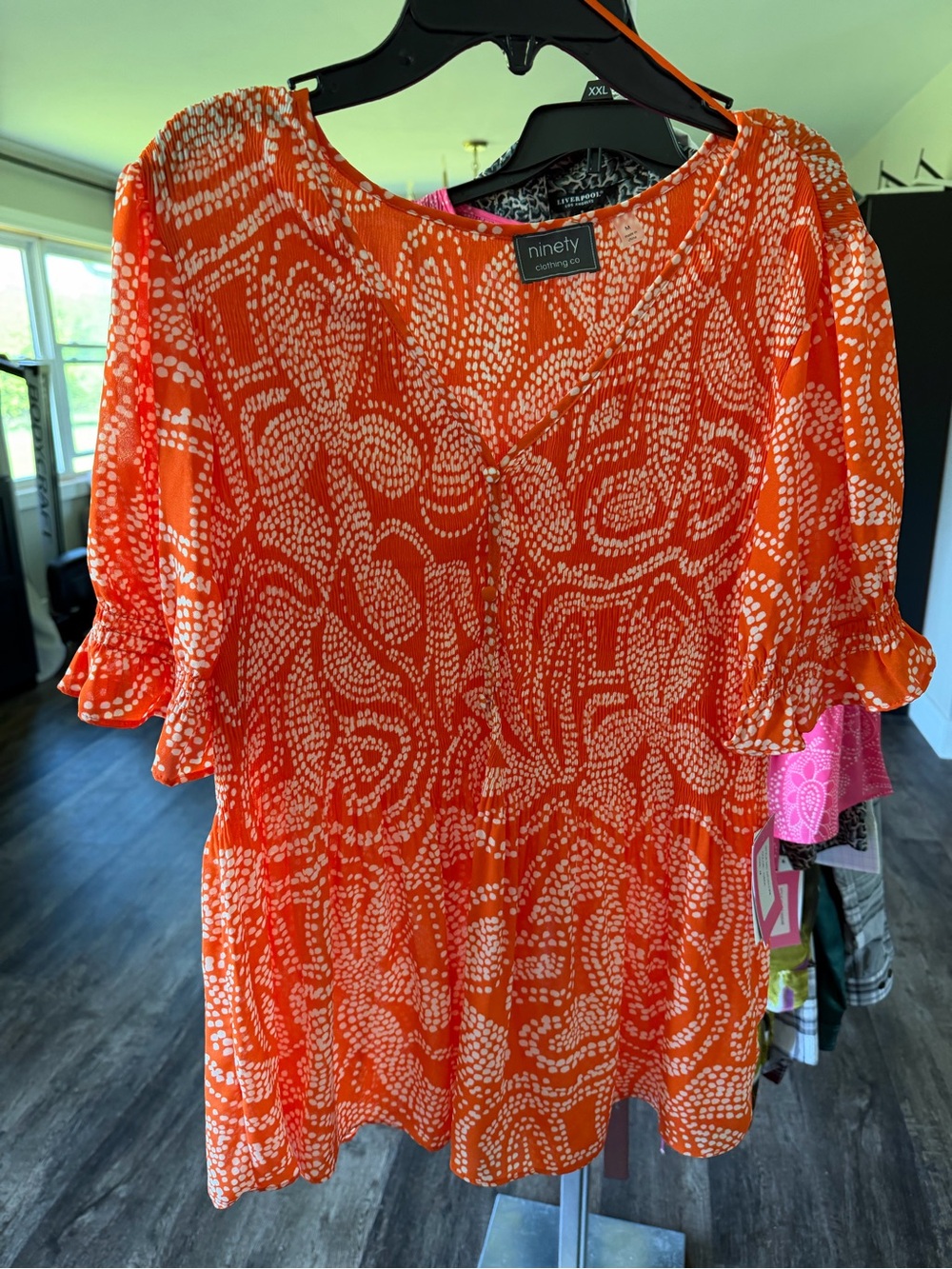Ninety clothing co blouse-size medium-orange - Picture 7 of 7